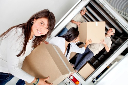 Professional movers handling studio flat removals